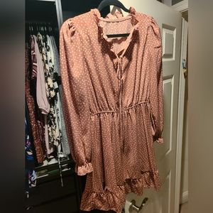 Pink polka-dot dress